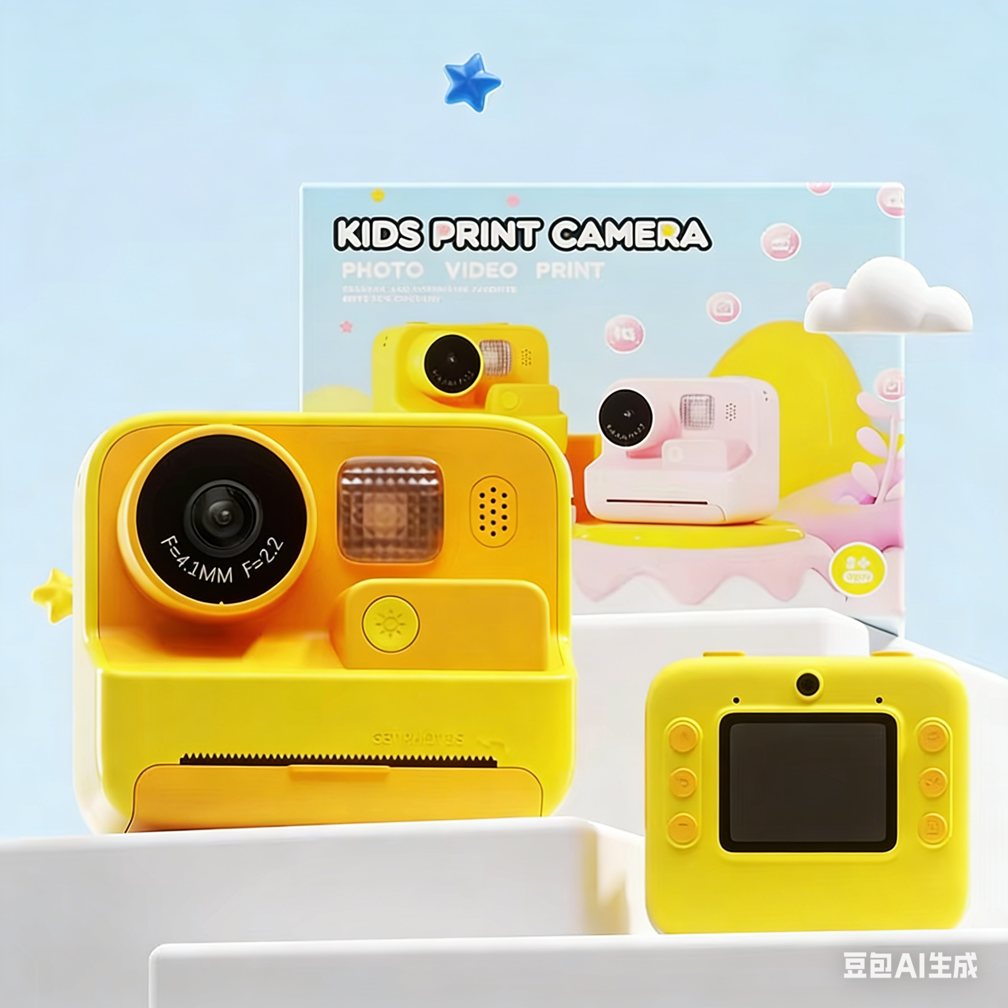 Papier photo jaune 4 rouleaux - sans carte TF