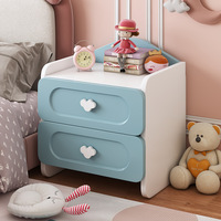 Table de chevet moderne et mignonne pour chambre à coucher, rose et blanche, avec 2 tiroirs et poignées nuage, design anti-basculement, vente en gros