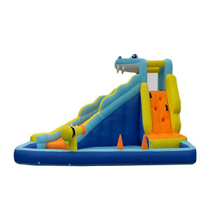 Tobogán Acuático Inflable, Tobogán Acuático con Pared de Escalada, Tobogán Acuático para Niños con Cañón de Agua y Piscina de Chapoteo - Product Image 4