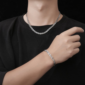 Geometric <b>Titanium</b> Steel Bracelet Unisex <b>Chain</b> Link Jewelry CE096 - Product Image 3