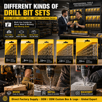 Offre Spéciale : Coffret d'usine de 5, 8, 13 ou 19 forets hélicoïdaux HSS blanc brillant pour percer le bois, le métal, l'acier et le plastique