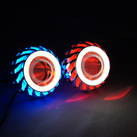Tête de moto 30W LED Angel Eyes, lentille de phare, faisceau haut/bas, Mini projecteur Demon Eyes DRL, lampe de rénovation