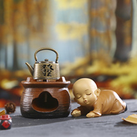 Porte-encens Bouddha miniature autour du poêle, figurine en résine de style oriental, brûleur d'encens à refoulement pour la décoration intérieure et les cadeaux de fêtes
