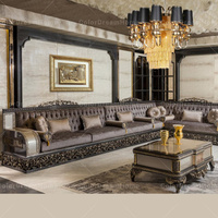 Salon Canapé d'Angle en Bois Antique Style Majlis Arabe, Ensemble de Meubles Marocains Personnalisés pour Salon