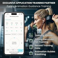 Entraîneurs de respiration portables réglables en ABS et en silicone faciles à nettoyer pour le fitness et les sports quotidiens Vert-emballé dans un sac