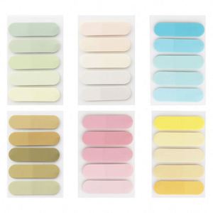 6pcs Multicolor Gradient Round-Head Long Self-Adhesive Label Stickers <b>Memo</b> <b>Pads</b> for Office/Study Document Classification - Product Image 5