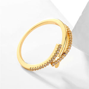 RAKOL RP5132 Design simple plaqué or 18 carats bagues unisexe bijoux de mode bagues réglables pour femmes hommes - Product Image 3