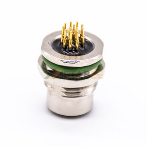 Connecteur M12 Montage sur circuit imprimé 12 broches Femelle A Codé Droit Cloisonnement PG9 Filetage IP67 Prise de signal - Product Image 4