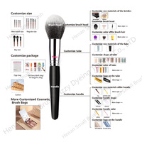 Ensemble de sacs de maquillage haute couleur d'usine auto-opéré 7 pièces poignée en PU comprend un pinceau de fard à paupières brosse à sourcils couleur de visage vive fraîche