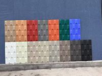 PU Batu Imitasi Strip Kultur Buatan Tekstur Geometris Model 3D Tiga Dimensi Ubin Dinding Latar Belakang Modern Sekolah Mal