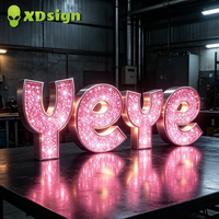 Enseigne Commerciale LED XDsign – Diamant Éblouissant Personnalisé, Enseigne Publicitaire 3D en Acier Inoxydable LED Irisé pour Voiture Bluetooth
