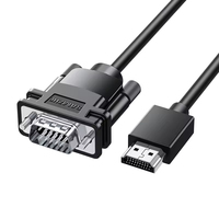 Câble HDMI vers VGA SAMZHE 1,5 mètre 1080P, câble convertisseur vidéo HDMI mâle vers VGA mâle pour ordinateur portable, PC, moniteur, projecteur