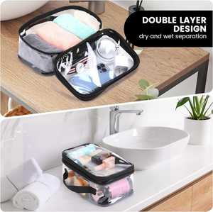Bolsas de Viaje Transparentes Grandes, Bolsas para Artículos de Aseo Reutilizables, de PVC Transparente con Cierre y Asa - Product Image 2