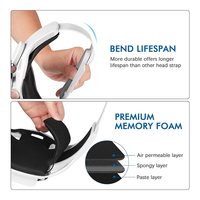 Sangle de tête confortable ajustable pour accessoires VR Oculus Quest 2, sangle Elite réglable avec support de batterie pour Quest 2
