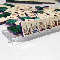 Ensemble de Mahjong américain haut de gamme de style parisien pour la vente en gros, 160 tuiles en acrylique avec emballage personnalisé et accessoires assortis