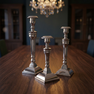 Ensemble de 3 bougeoirs en aluminium - Product Image 1