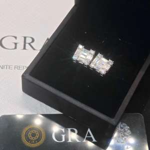 Pendientes de Moissanita de Plata 925 con Incrustaciones de Moissanita Estilo HipHop para Hombre, Aprobados por GRA - ¡Gran Oferta! - Product Image 2