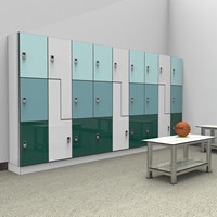 Casier de rangement compact en stratifié HPL de haute qualité, personnalisé pour les écoles, en forme de Z, pour les vestiaires de piscine et de gymnase