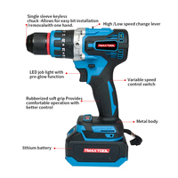 Ensemble de perceuse sans fil à batterie lithium 21V, 2 vitesses, mandrin 13 mm, kit d'outils électriques manuels avec 2 batteries, chargeur et sac pour bricolage à domicile