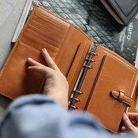 Classeur en cuir PU A5A6A7 fait à la main, idée cadeau de nouvel an, journal de voyage avec fil de reliure thermique, style couverture rigide à coudre