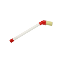 Brosse de lubrification de pneus à tête coudée, poils de sanglier, manche courbé pour composé de calfeutrage, jantes en alliage, zones difficiles d'accès, pour mécaniciens d'atelier