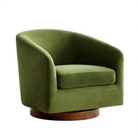 Fauteuil d'appoint pivotant moderne en tissu, avec accoudoirs en forme de baril, coussin d'assise amovible, accoudoirs incurvés, dossier arrondi, pour salon et hôtel