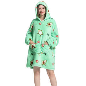 New Shu Velveteen Plush 100% Polyester Cartoon Pattern Customizable Modern Wearable <strong>Oversized</strong> <strong>Hoodie</strong> <strong>Blanket</strong> - Product Image 6