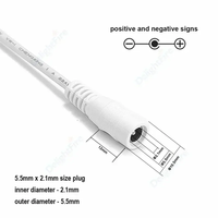 Câbles d'extension DC chauds 0,5/1/2/3/5/10m 5,5mm 2,1mm 5V 12V 3A 5A Prise DC Mâle/Femelle IP20 pour Bande LED et Caméra CCTV