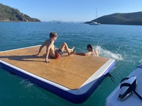 Nouvelle conception 2021, quai flottant personnalisé, sac gonflable, île flottante gonflable pour 6 personnes