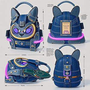 कस्टम बिल्ली एक बैग निर्माता मुद्रित ग्रेडिएंट रंगीन जानवरों के साथ विभिन्न डिजाइन - Product Image 6