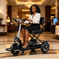 Scooter électrique pliable léger et portable de 500 W à 3 roues pour personnes âgées