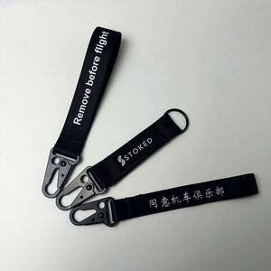 Custom Personalized Airplane Aviation Tags Key Chain Fabric Custom Woven Embroidery Keychains - Product Image 3