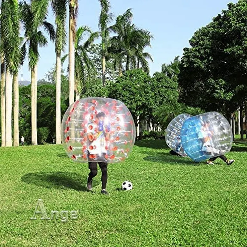Ange yüksek kalite TPU malzeme dev şişme futbol topu/kabarcık futbol/tampon kabarcık