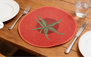 Manteles Individuales Redondos de PP Tejidos a Mano, Estilo Zen Asiático, Diseño de Tomate Rojo, Lujosos, 38 cm, Aptos para Alimentos, Reutilizables, Accesorios para Mesa de Comedor EM9 Reus - Product Image 5