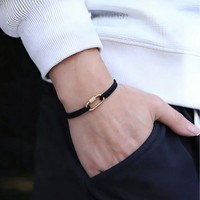 Bracelet en corde milanaise réglable en acier inoxydable avec mousqueton, cordon tressé, bracelet de poignet, bijou d'extérieur pour hommes et femmes