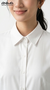 เสื้อเชิ้ตผู้หญิง 50% ผ้าไผ่ 50% ไมโครไฟเบอร์ ไม่ต้องรีด ทรงเข้ารูป แต่งกระดุมปักลาย สไตล์สาวออฟฟิศ ผ้าฝ้ายทั้งตัว ไม่ถักทอ - Product Image 4