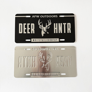 Placa de <span class=keywords><strong>Matrícula</strong></span> Personalizada con Logotipo en Relieve, Placa de <span class=keywords><strong>Coche</strong></span> de Aluminio Plateada/Dorada - Product Image 6