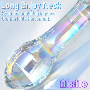 Dildo <span class=keywords><strong>de</strong></span> Cristal, Tapón Anal <span class=keywords><strong>de</strong></span> Cristal con Base Redonda en Forma <span class=keywords><strong>de</strong></span> Rosa, Estimulador <span class=keywords><strong>de</strong></span> Punto G, Masajeador, Juguete Sexual Anal para Masturbación - Product Image 3