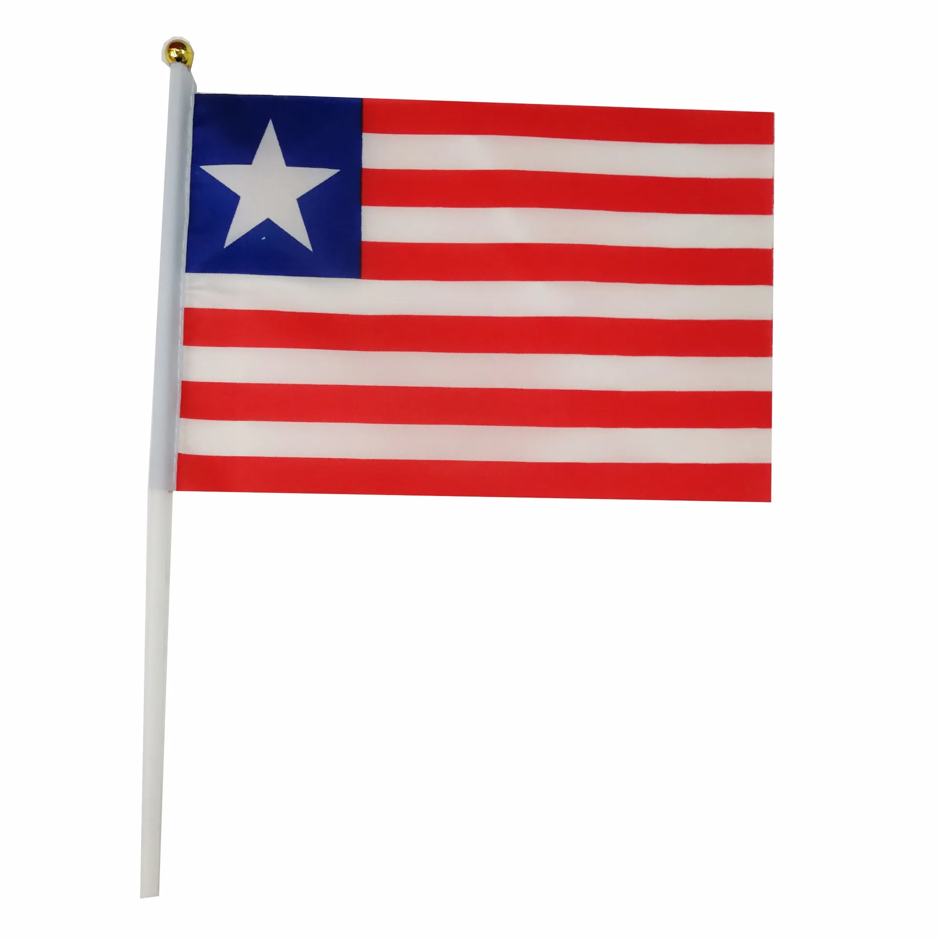 Bandeira liberia 14x21cm poliéster, agente bandeiras voadoras país balanço mundo liberiano bandeiras de mão