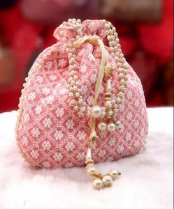 Sacs de Potli de mariage ethnique brodés à la main indiens sacs de Potli de pièce de monnaie sacs de Potli de retour de mariage sacs de cadeau - Product Image 5