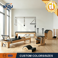 Machine de Reformer ajustable en aluminium noir avec lit coulissant à rail complet et plateforme de saut pour Studio de Yoga et Pilates