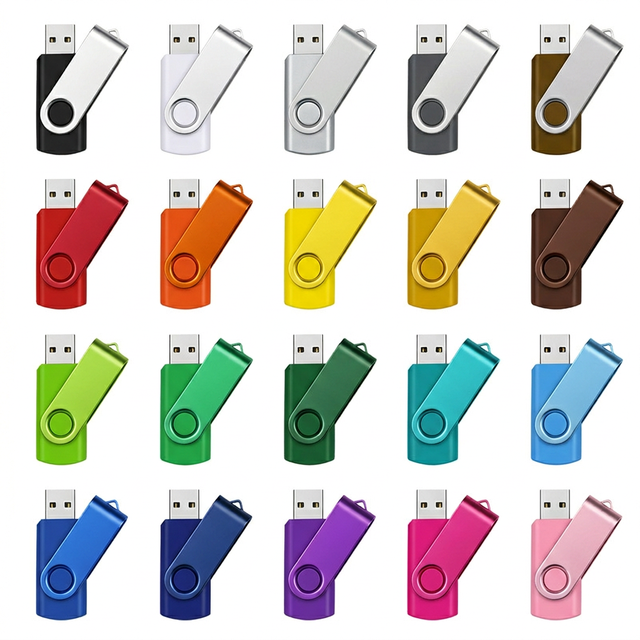 Factory Direct Custom Promotional Swivel Twist USB 3.0 Metal Flash Drive Bulk Wholesale Full Capacity 8GB-128GB