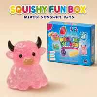 Boîte surprise Squishy Fun Box 8 pièces, jouets sensoriels doux et extensibles, styles aléatoires, anti-stress, ensemble cadeau, collection colorée