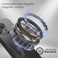 Support de smartphone magnétique à double axe, pliable en trois, double face, tout en métal, réglable, pour bureau et grille d'aération, avec poignée de doigt gyroscopique