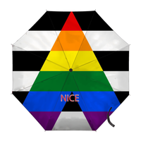 Parapluie personnalisé avec symbole Trigender, style arc-en-ciel gay, idéal pour les fêtes culturelles en jardin et les excursions panoramiques au bord du lac