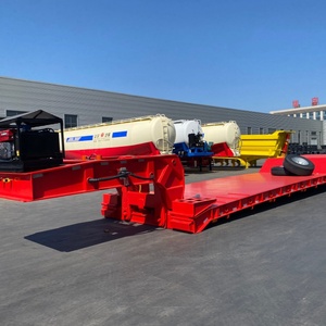 Nouvelle <span class=keywords><strong>semi</strong></span>-<span class=keywords><strong>remorque</strong></span> à plateau en acier 13m 60t de charge utile pour le transport de conteneurs et de marchandises lourdes, 12 pneus, 2 essieux, exportation mondiale - Product Image 3