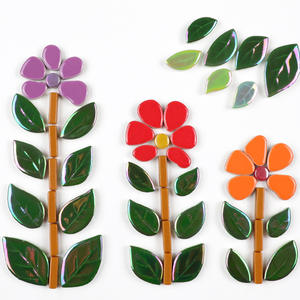 สติ๊กเกอร์ติดผนังลายโมเสคเซรามิก 200 กรัม ลายดอกไม้ ต้นไม้ ใบไม้ แมลง ผีเสื้อ สำหรับตกแต่ง แบบลอกและติด - Product Image 2