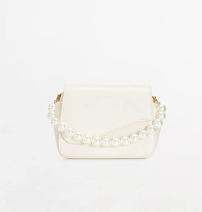 Bolso de mano rosa con perlas, diseño lindo, con dos correas para el hombro y cadena de perlas, para mujer - Product Image 3