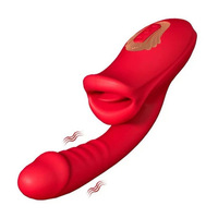 Jouets sexuels 3-en-1 : Vibrateur réaliste pour point G féminin avec stimulation clitoridienne par léchage et tapotement, alimentation USB