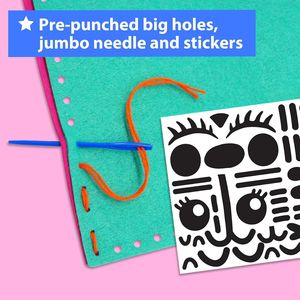 Customizable DIY Handmade <strong>Felt</strong> Tote Bag <strong>Kit</strong> My First Sewing Craft Set for Kids Gift for Craft Lovers Daily Carry - Product Image 6